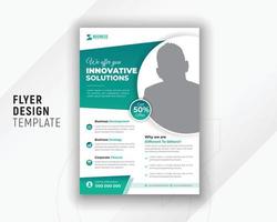 Corporate flyer template colorful gradient template print design with white background, brochure design modern layout annual report poster green color shape A4 size flyer vector