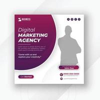 Digital marketing and corporate social media banner, business webinar social media cover design template with gradient color shape vector