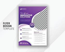 Corporate flyer template colorful gradient template print design with white background, brochure design modern layout annual report poster purple color shape A4 size flyer vector