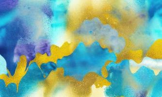abstract watercolor gold liquid flow background photo