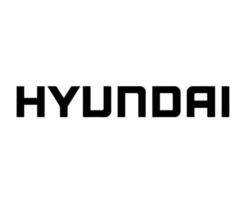 Hyundai Brand Logo Car Symbol Name Black Design South Korean Automobile Vector Illustration