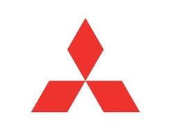 Mitsubishi Brand Logo Car Symbol Red Design Japan Automobile Vector Illustration