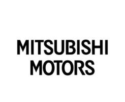 Mitsubishi Motors Brand Logo Car Symbol Name Black Design Japan Automobile Vector Illustration