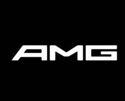 AMG Brand Logo Symbol Name White Design german cars Automobile Vector Illustration With Black Background