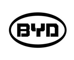 BYD Brand Logo Symbol Black Design China Automobile Car Eco Vector Illustration