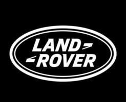 Land Rover Brand Logo Car Symbol White Design British Automobile Vector Illustration With Black Background