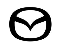 Mazda Brand Logo Car Symbol Black Design Japan Automobile Vector Illustration