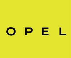 opel marca logo coche símbolo nombre negro diseño alemán automóvil vector ilustración con amarillo antecedentes