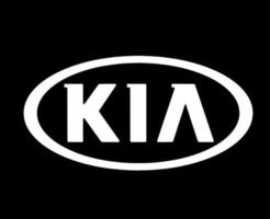 Kia Logo Brand Symbol White Design South Korean Car Automobile Vector Illustration With Black Background