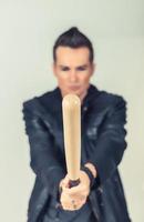 Close up of man with a baseball bat. photo