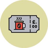 Coffee Ticket Vector Icon