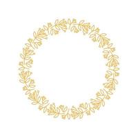 Elegant vector wreath. Floral circle frame, design element for invitations, greeting cards, posters, blogs. Delicate branches and leaves.