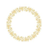 Elegant vector wreath. Floral circle frame, design element for invitations, greeting cards, posters, blogs. Delicate branches and leaves.