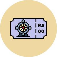 Ferris Wheel Ticket Vector Icon