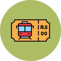 tren boleto vector icono