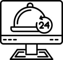 24 Hours Service Vector Icon