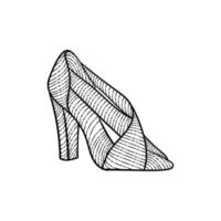 Heels shoes woman line art creative design vector