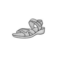 Vintage shoes female stylish illustration design vector