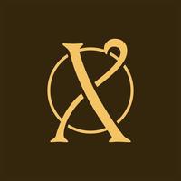 Letter x elegant luxury style creative logo vector