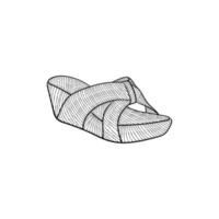 Slippers shoes vintage line creative design vector