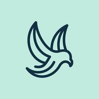 Fly bird line simplicity illustration creative logo vector