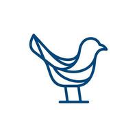 Simple bird modern line creative logo design vector