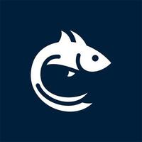 Circle fish simple creative logo design vector