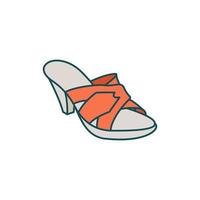 Woman slippers simple line creative design vector