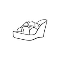 Female slippers simple line design vector