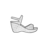 mujer Zapatos Moda línea creativo diseño vector