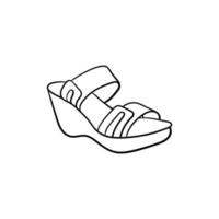 Shoes footwear female line style design vector