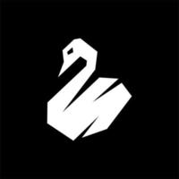 Swan geometric style illustration logo design vector