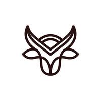 Bull line minimalist simple creative design vector