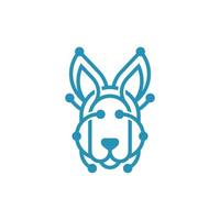 Head rabbit technology line style creative design vector