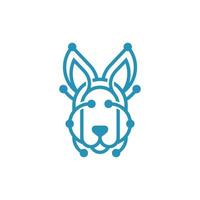 Head rabbit technology line style creative design vector