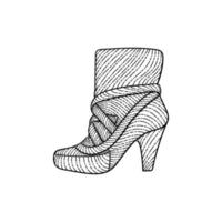 High heels shoes vintage illustration design vector