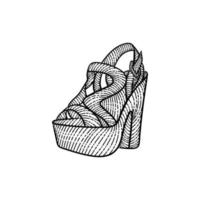 Lady shoes elegant vintage art creative design vector