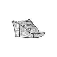 High heels slippers elegant fashion design vector