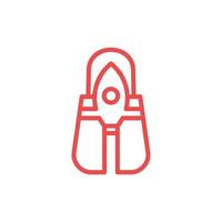 Bag shop rocket line simple creative logo vector