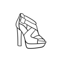 Woman shoes simple line illustration design vector