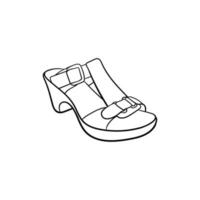 Slippers high heels boot line simplicity design vector