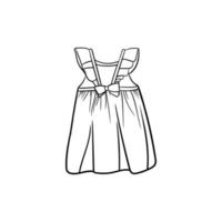 Beauty gown woman line illustration design vector