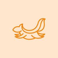 Squirrel jump line art illustration creative logo vector