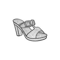 alto tacones zapatillas línea Arte diseño vector