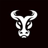 Bull head silhouette simple creative logo vector
