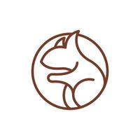 Squirrel circle modern line illustration logo vector