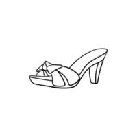 zapatillas línea mujer ilustración creativo diseño vector