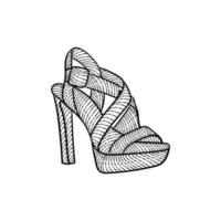 Woman shoes vintage illustration creative design vector