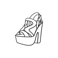 High heels shoes line art illustration design vector