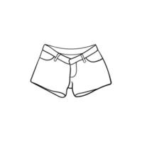 corto pantalones ropa línea ilustración diseño vector
